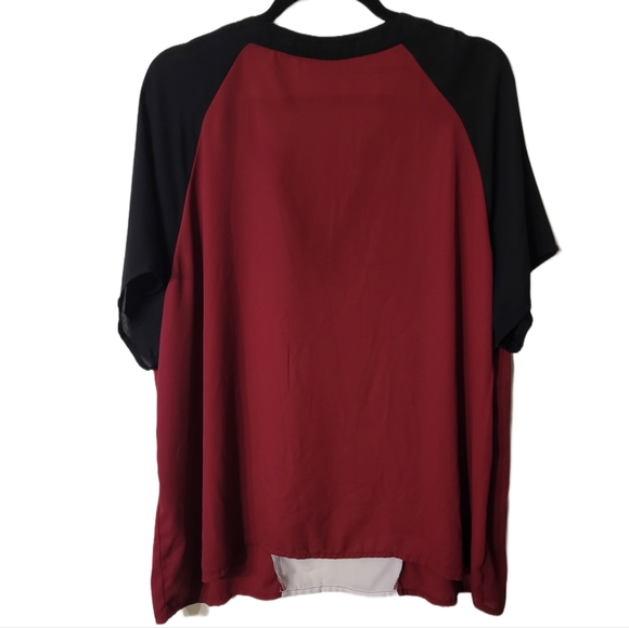 SHEIN Lightweight Short-sleeve Blouse Size 3X Red Black White - Picture 4 of 6